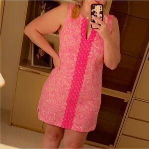 Lilly Pulitzer pink and white mini dress